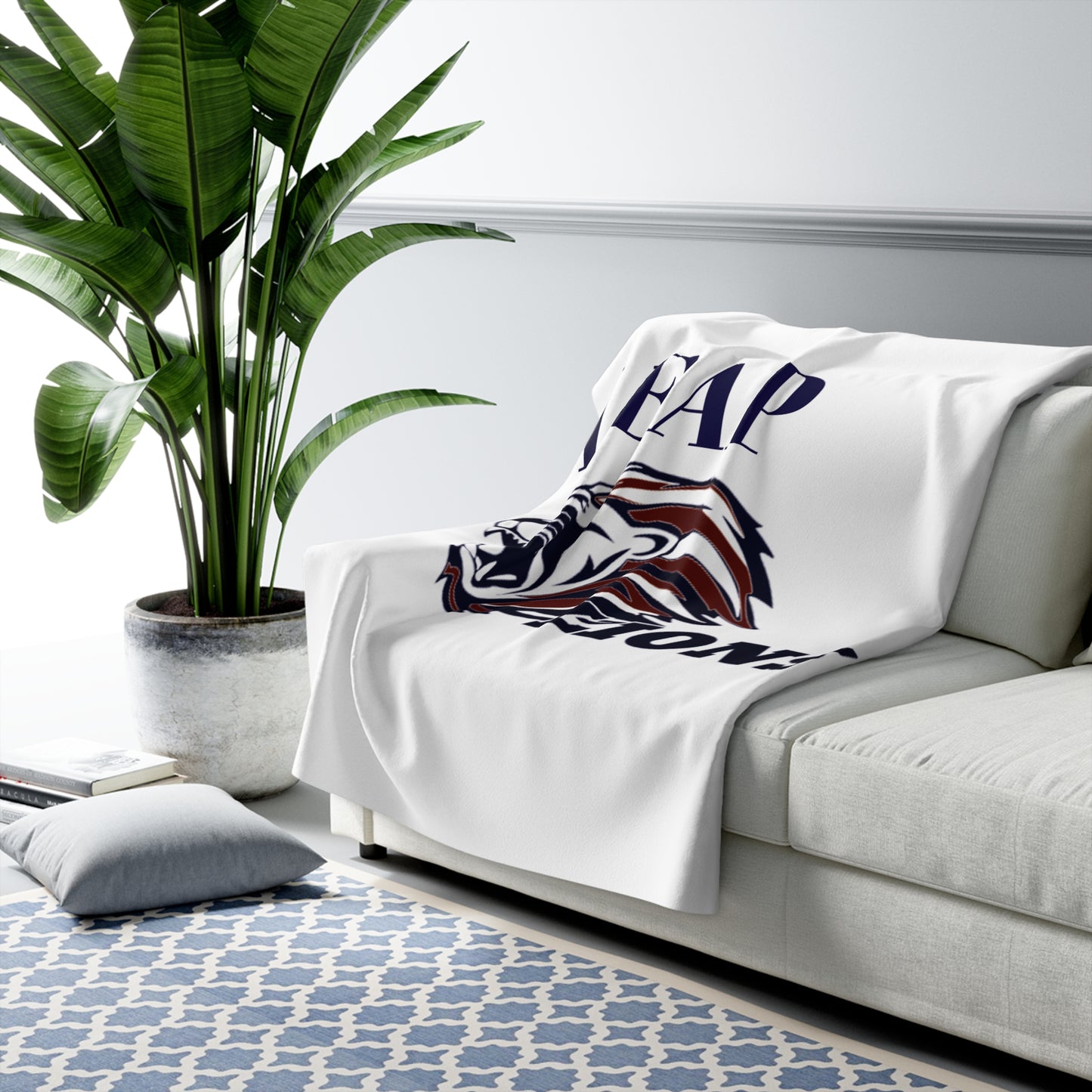 LEAP Lions Sherpa Fleece Blanket — Cozy Team Mascot Throw for Fans & Game Days