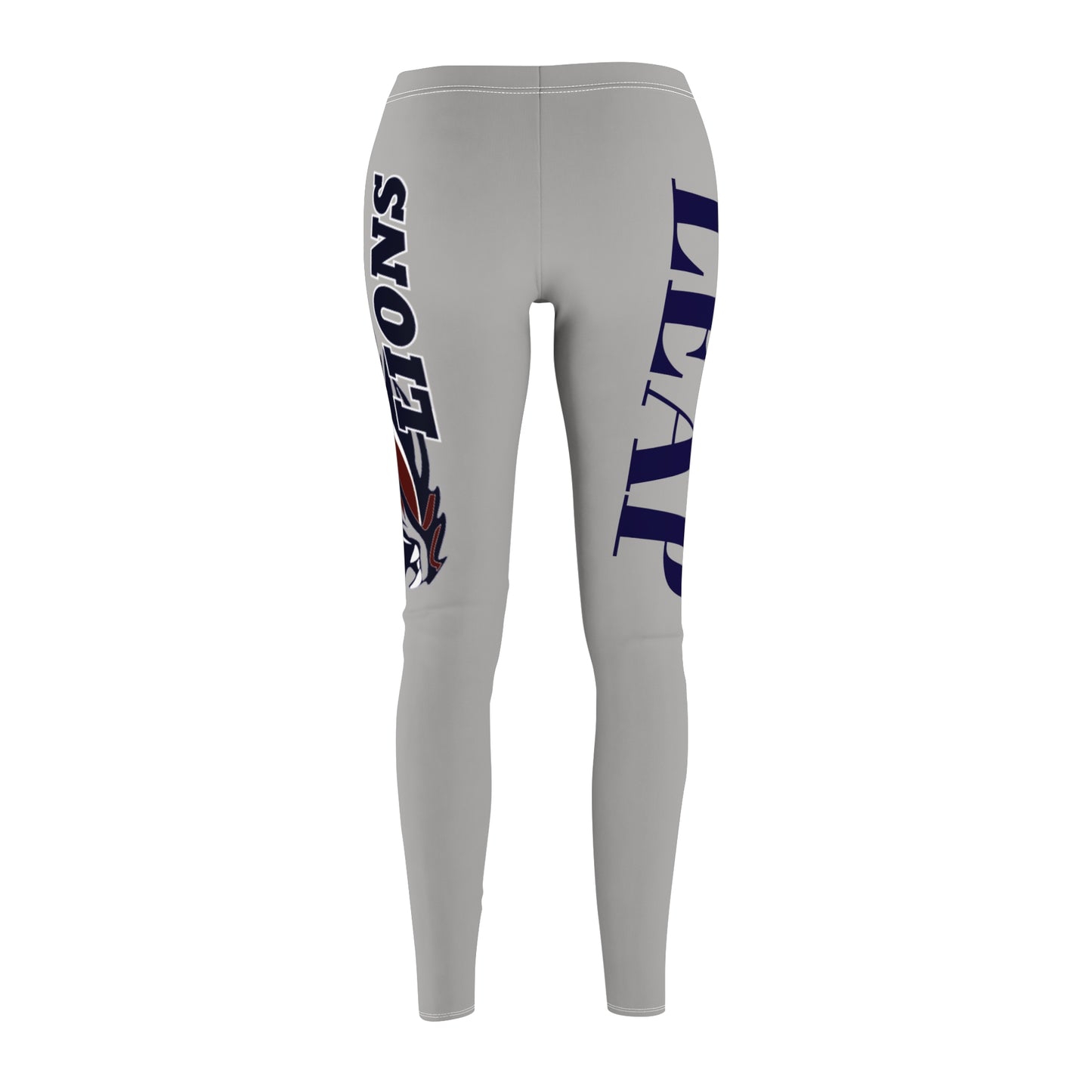 Grey LIONS Leggings — Side Logo Athletic Women's Leggings
